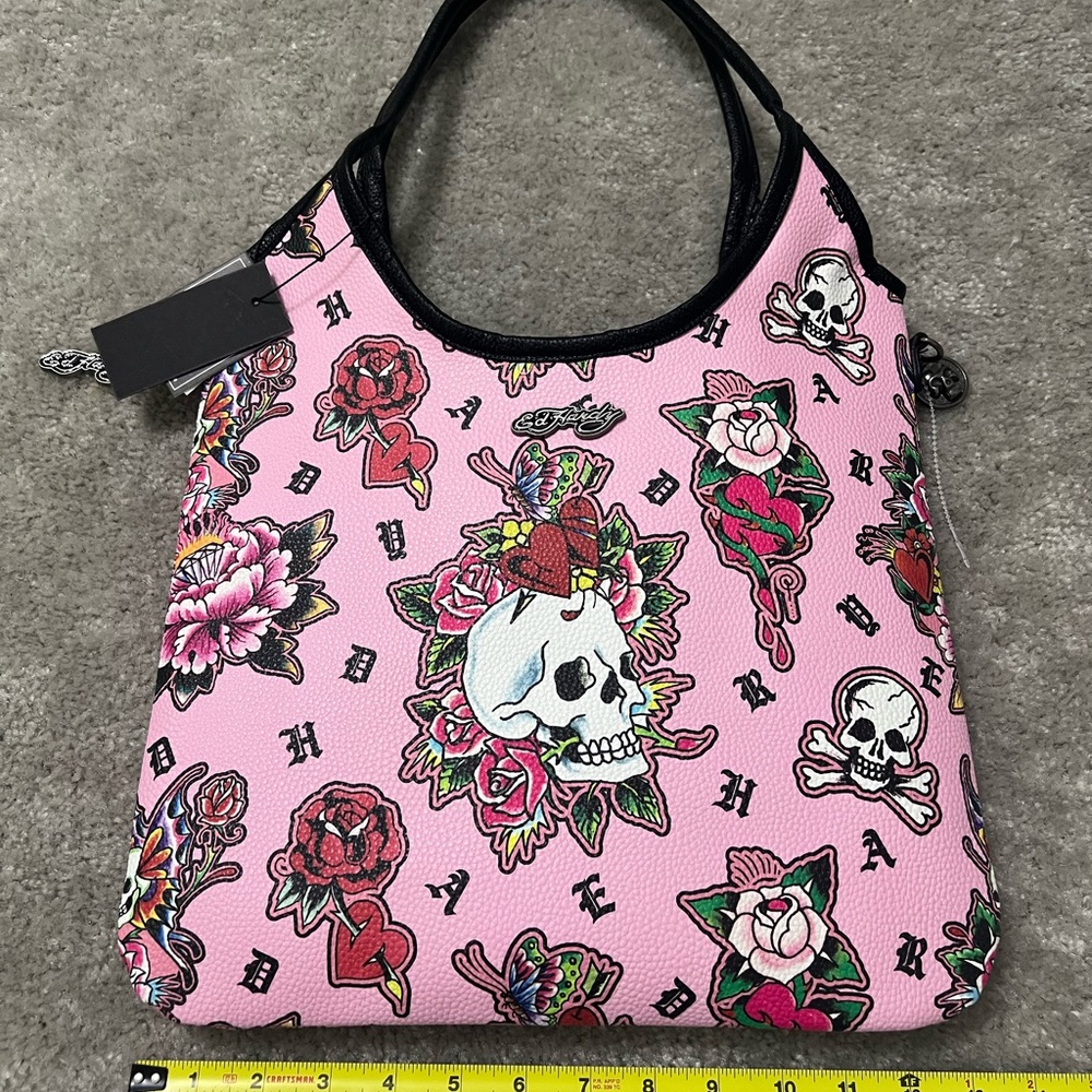 Ed Hardy Pink Skull and Floral Women's Bag - Picture 4 of 5